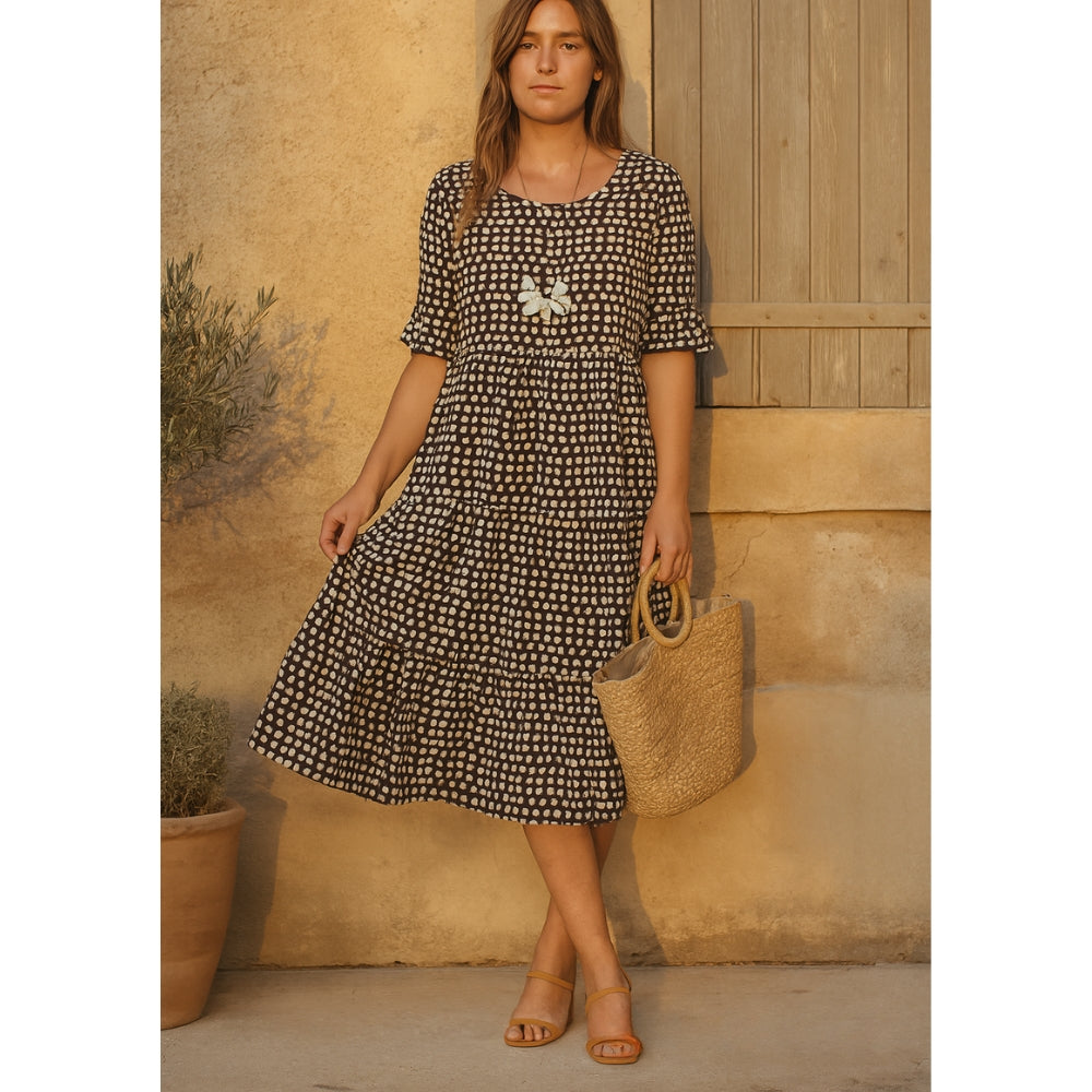 Nylah™ | Ruffle Sleeve Midi Dress