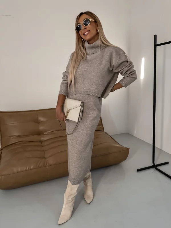 Karin™ Knit Midi Dress & Turtleneck Sweater