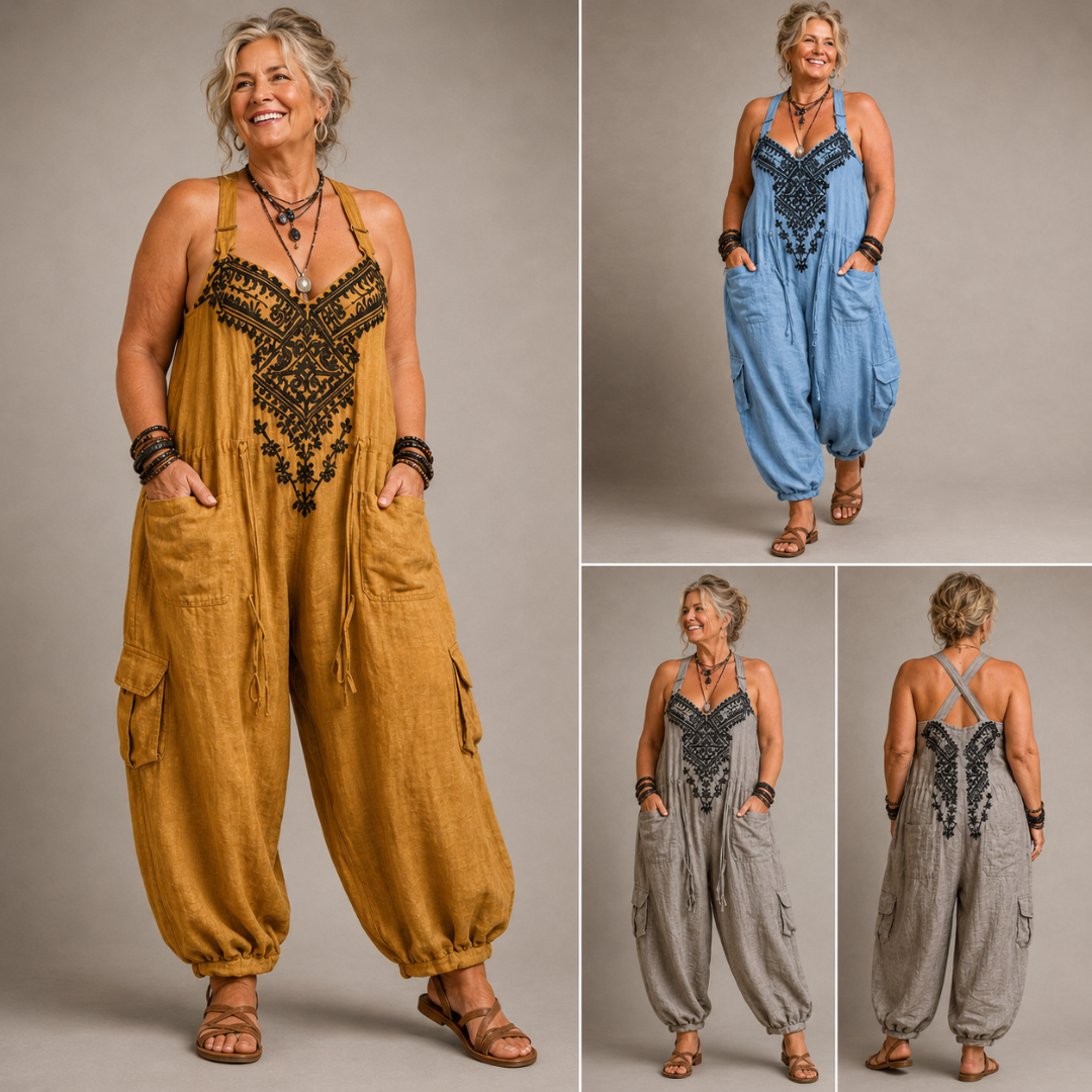 Talia | Bohemian Embroidered Jumpsuit