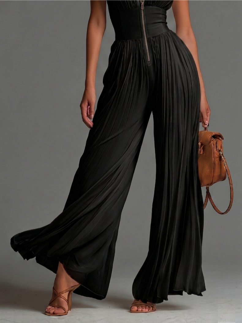Marlowe | Black Pleated Chiffon Set