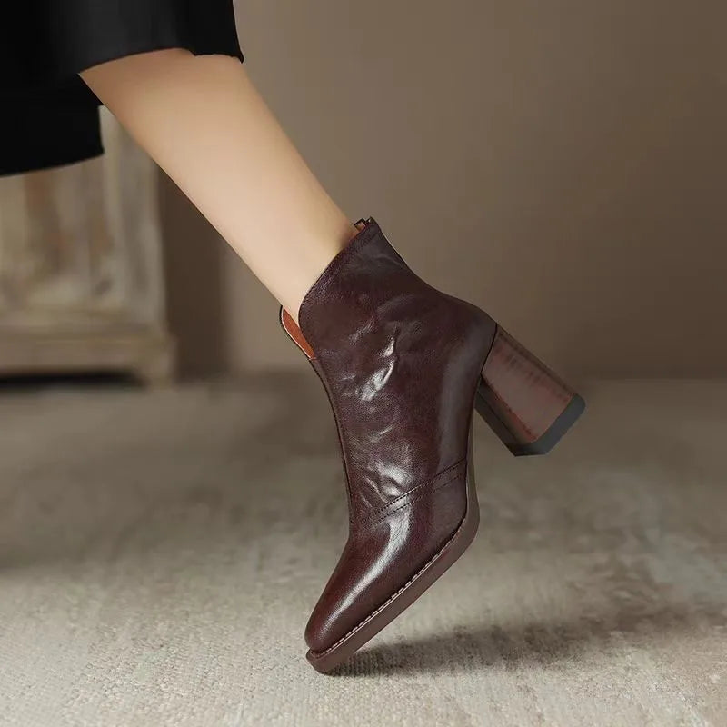Maia | Plush Leather Ankle Boots