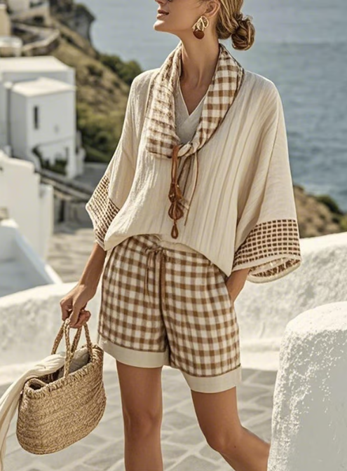 Isla™ | Gingham Lounge Set for Effortless Coastal Comfort
