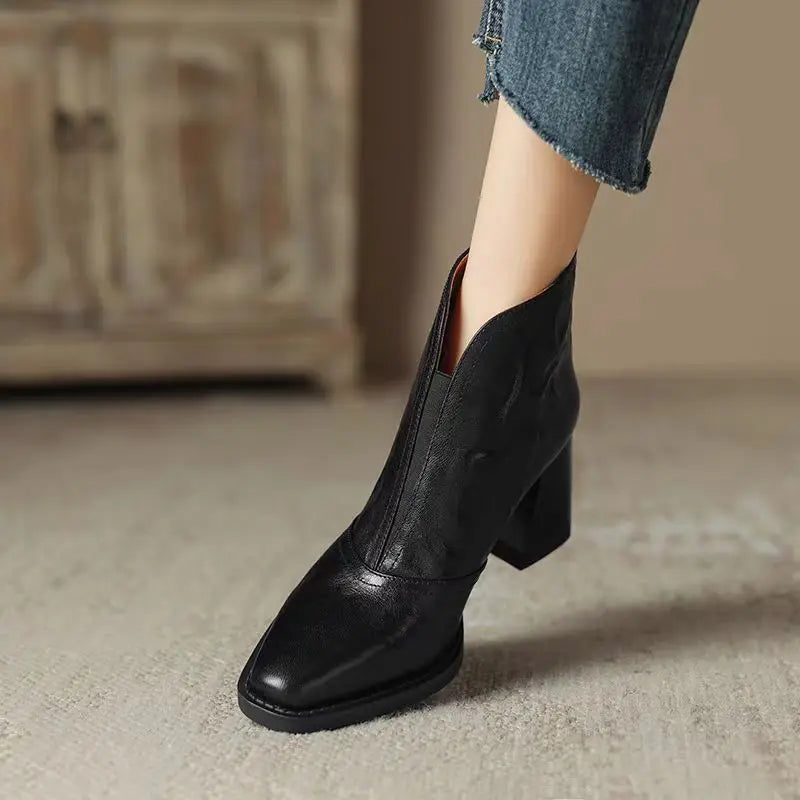 Maia | Plush Leather Ankle Boots