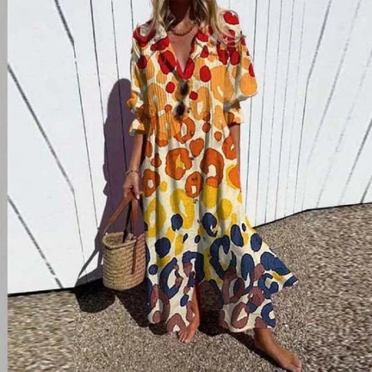 Alyssa™ Boho Puff Sleeve Maxi Dress