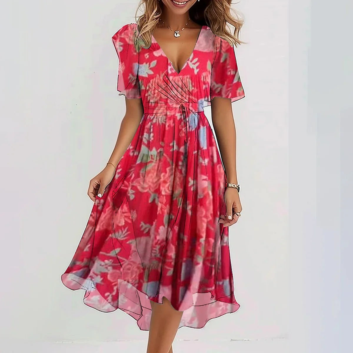 Aubrey™ Elegant Printed Dress