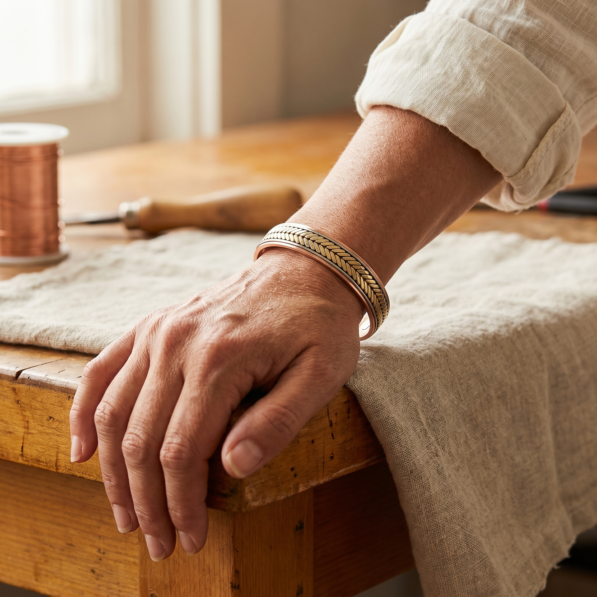 Margot | Chevron Braid Copper Cuff