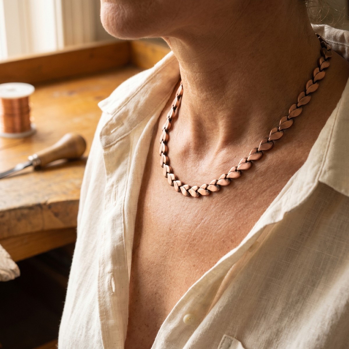 Adele | Heart Link Copper Necklace