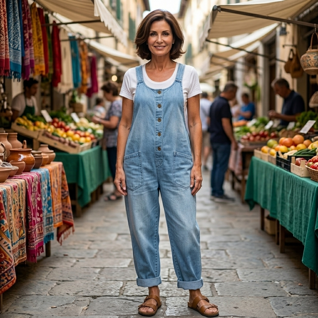 Sadie | Vintage Washed Cotton Denim Overalls
