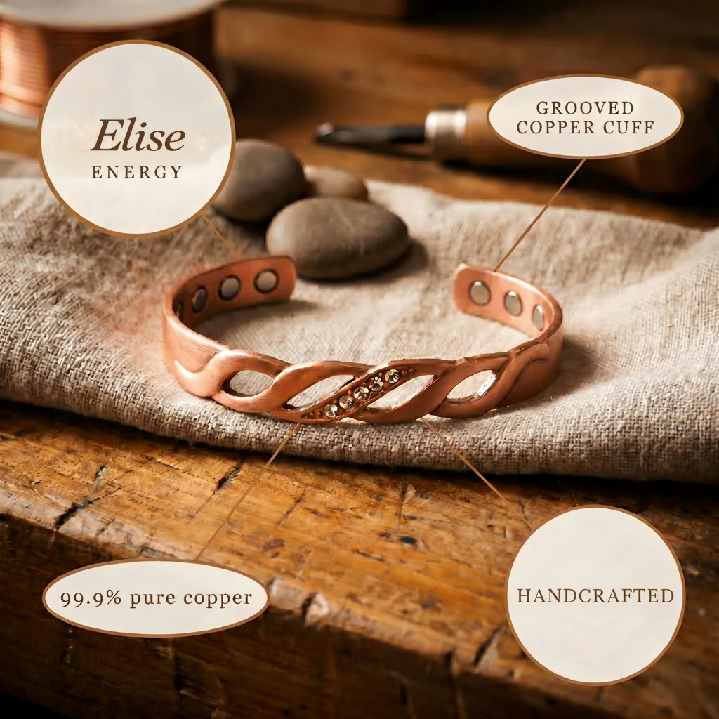 Elise | Twisted Copper Bracelet with Stones