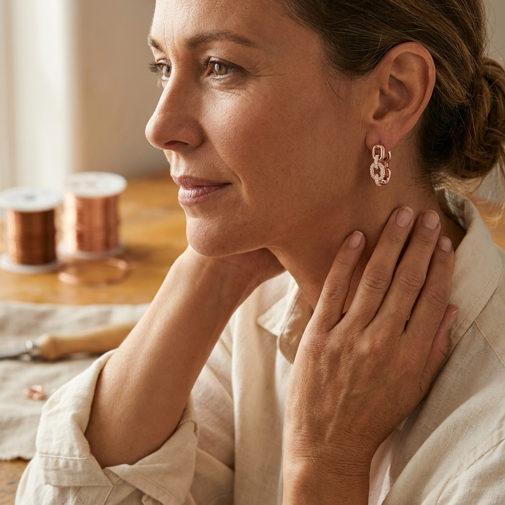 Leah | Crystal Ring Copper Earrings