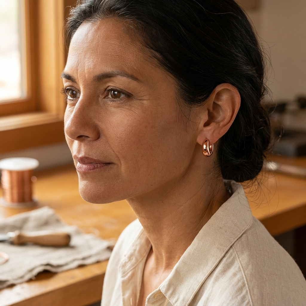 Paige | Hinged Copper Hoop Earrings