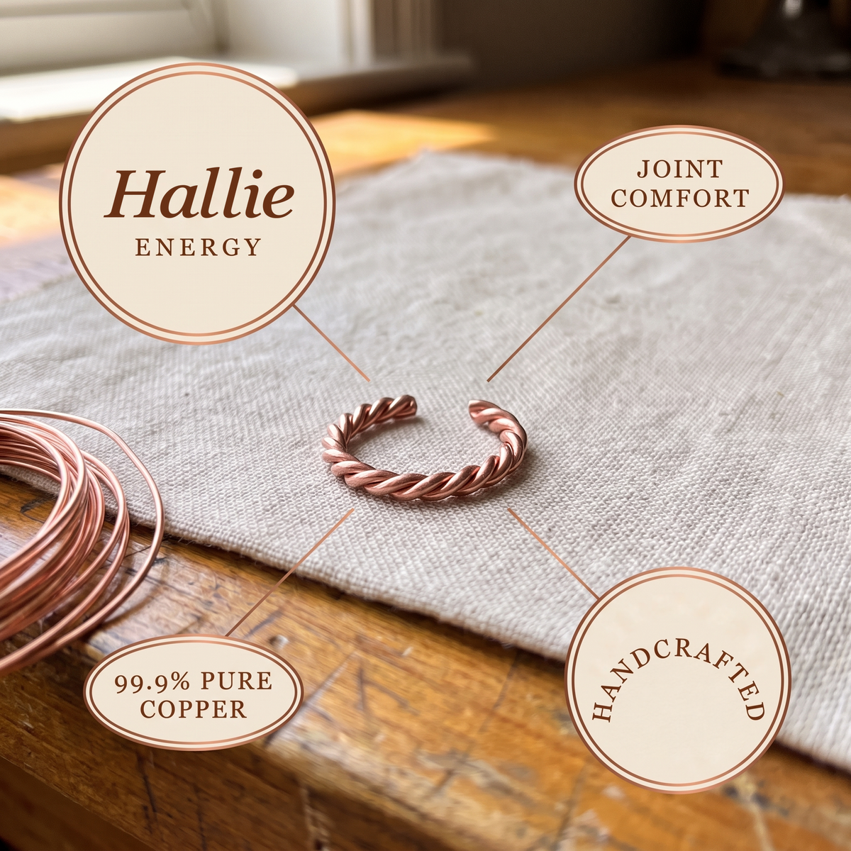 Hallie | Coiled Copper Ring