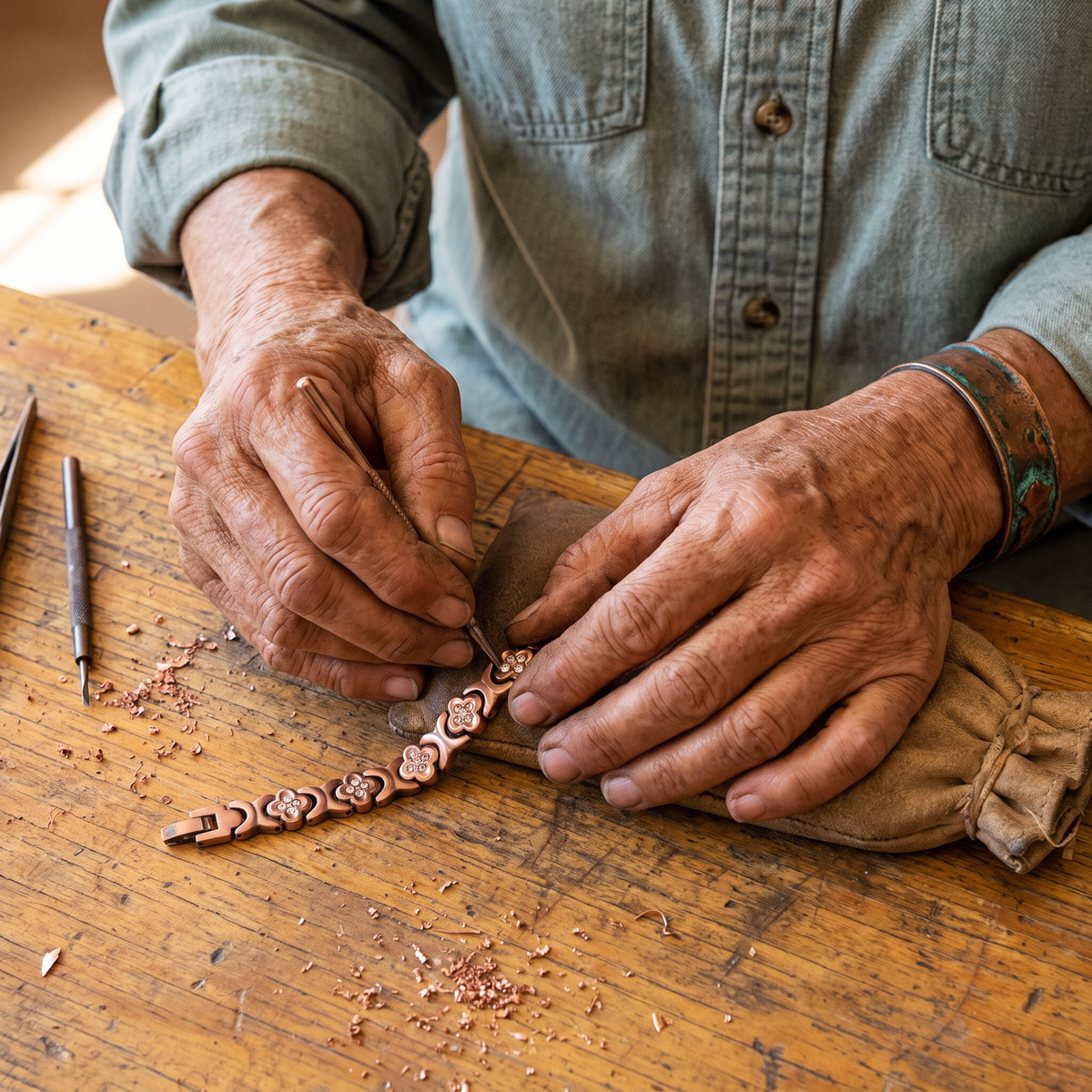 Georgia | Clover Link Copper Bracelet