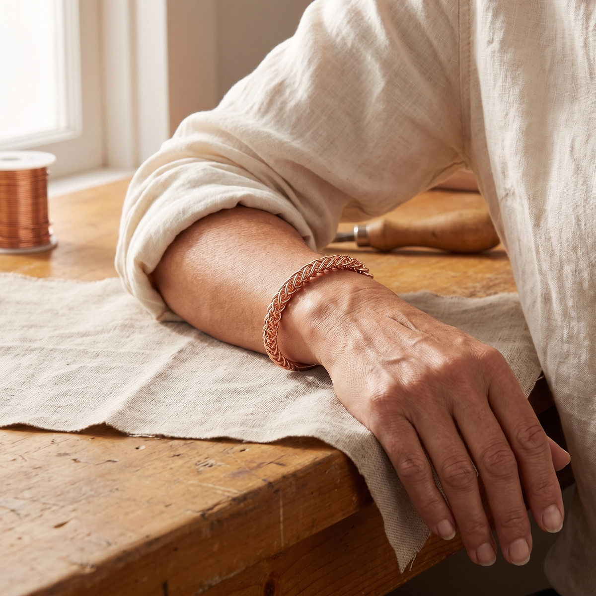 Ivy | Woven Copper Bracelet