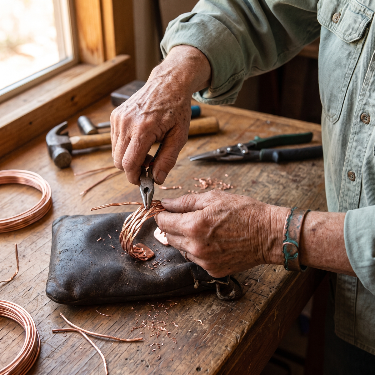 Fleur | Woven Fine-Strand Copper Cuff
