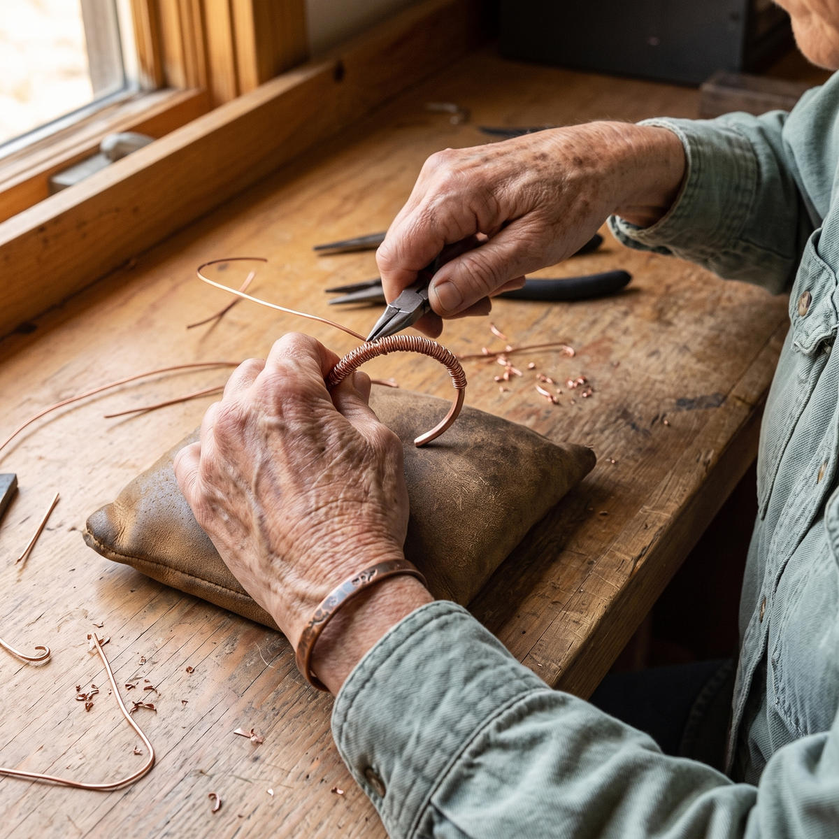 Signe | Coiled Wire Copper Cuff