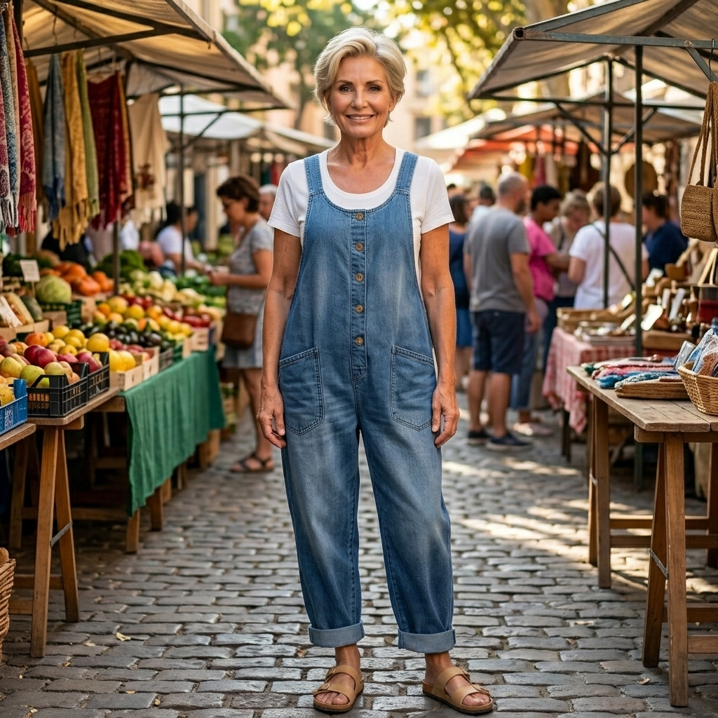 Sadie | Vintage Washed Cotton Denim Overalls
