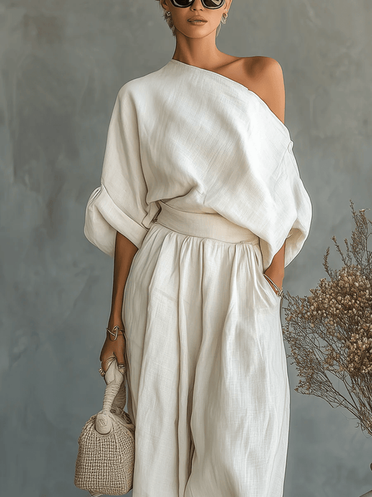 Mila™ | Two-Piece Bardot Neckline Ensemble
