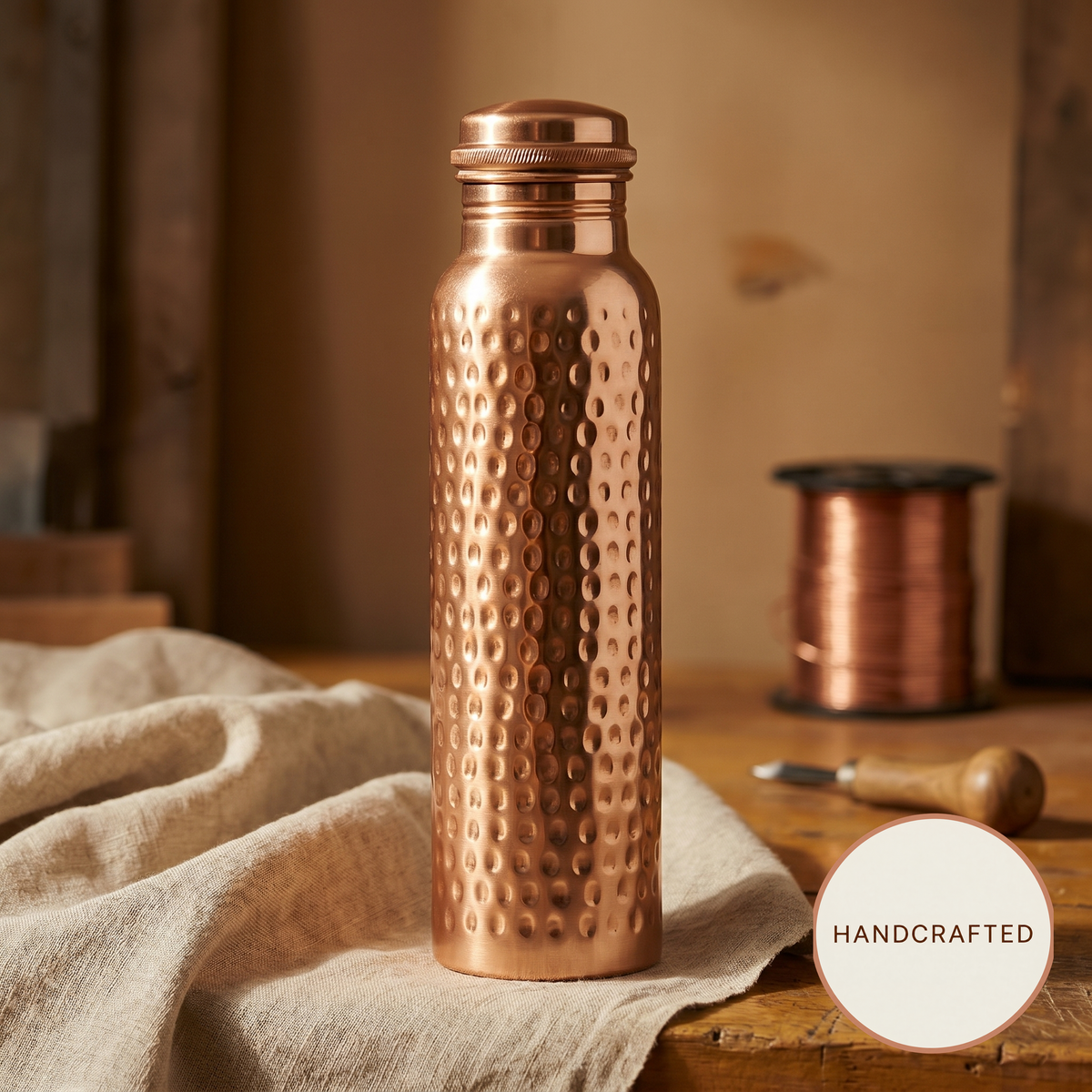 Aurora | Hammered Copper Water Bottle