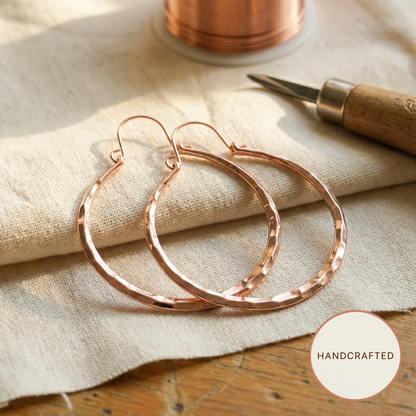 Nina | Faceted Copper Hoop Earrings