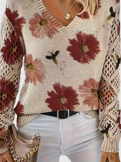 Kaiti™ - Elegant Floral Sweater
