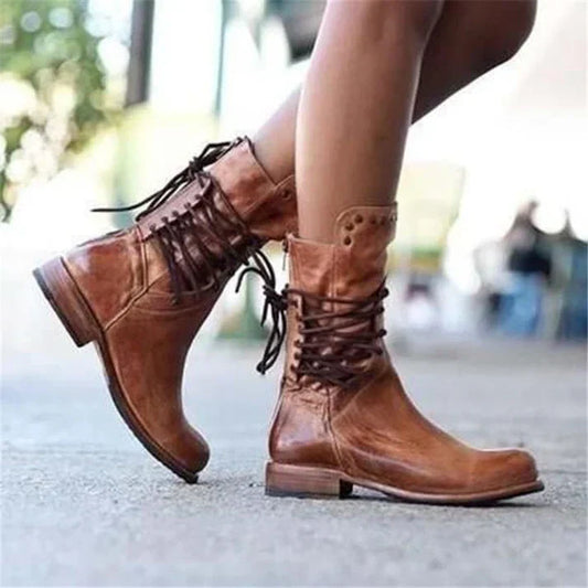 Lacey | Stylish Leather Boots With Laces