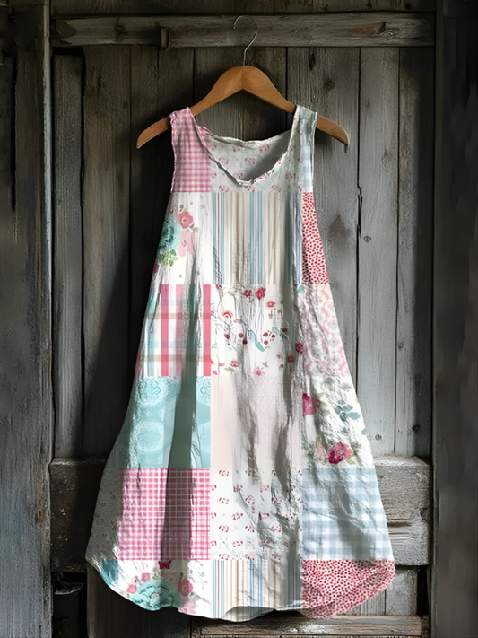 Cottage Patchwork Art Tank Dress