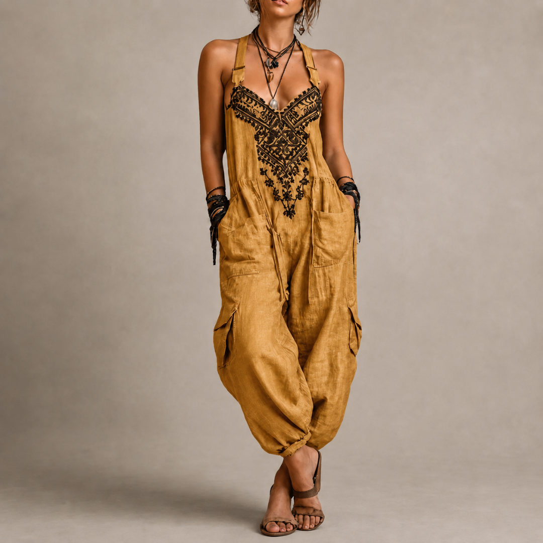 Talia | Bohemian Embroidered Jumpsuit