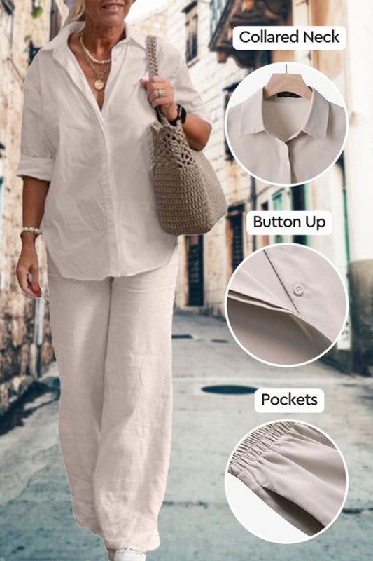 Amethyst™ Relaxed Shirt & Trousers Two-Piece Set