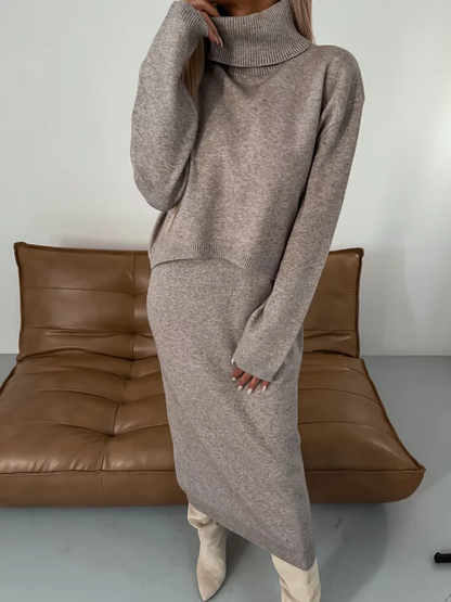 Karin™  Knit Midi Dress & Turtleneck Sweater