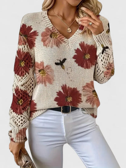 Kaiti™ - Elegant Floral Sweater