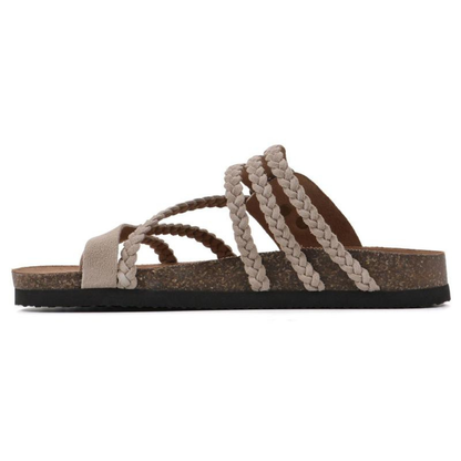 Solène | Braided Cork Sandals