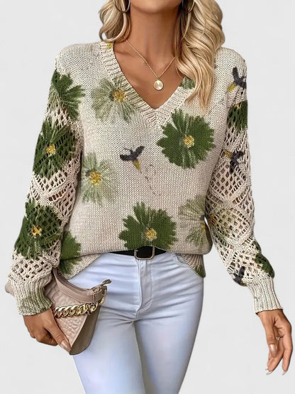Kaiti™ - Elegant Floral Sweater