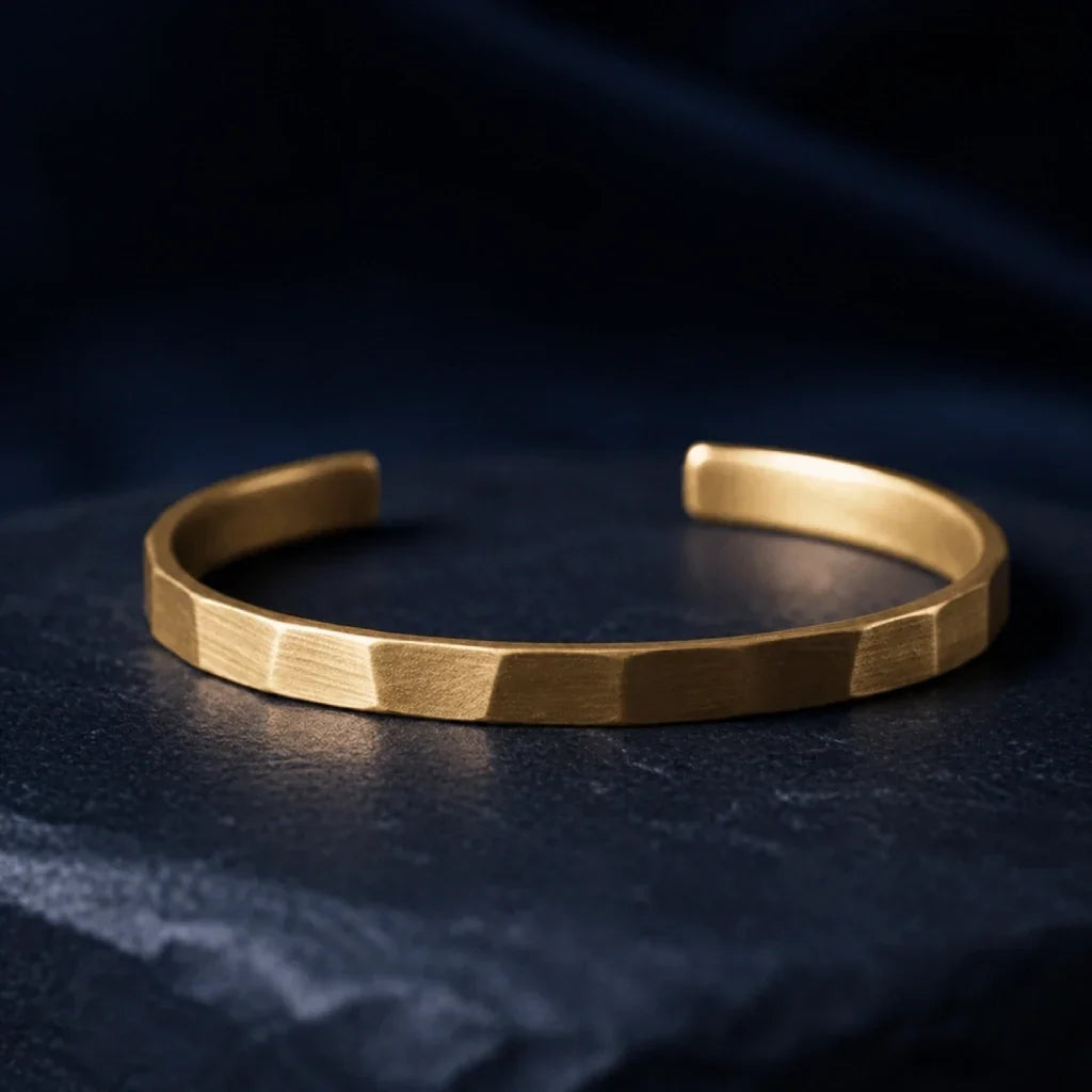 Felix | Faceted Brass Cuff