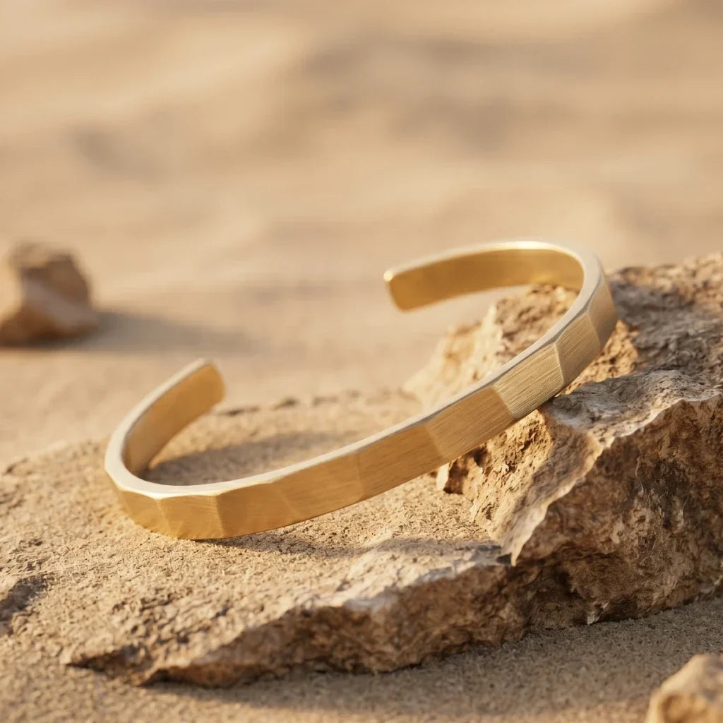 Felix | Faceted Brass Cuff
