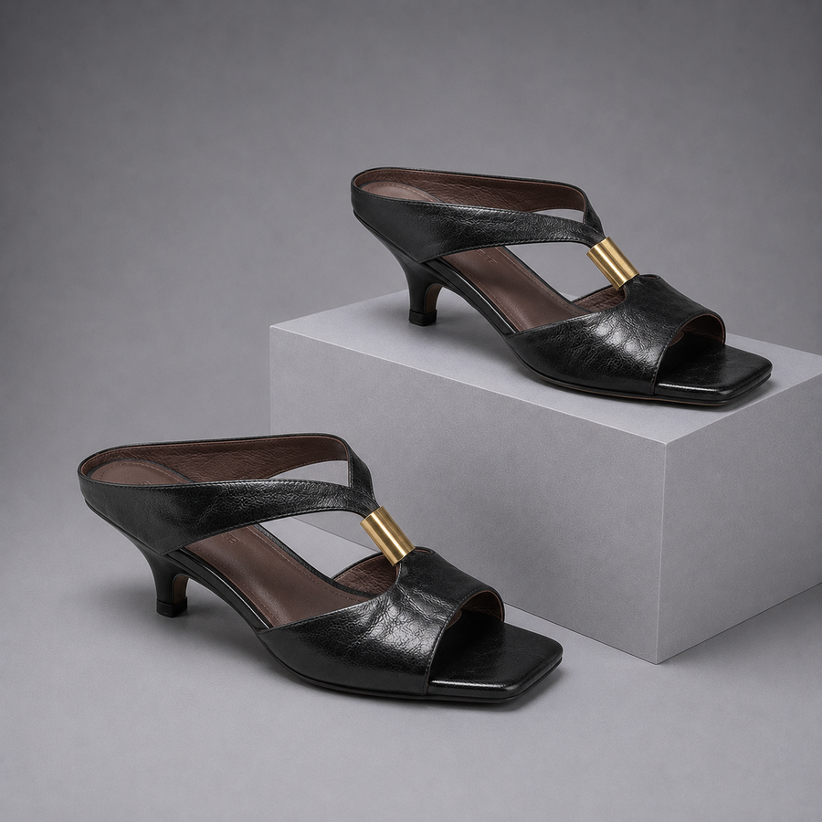 Genevieve | Kitten Heel Mule Sandal