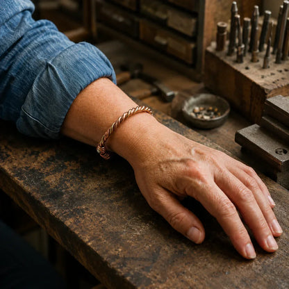 Evelyn | Three-Strand Twisted Copper Cuff