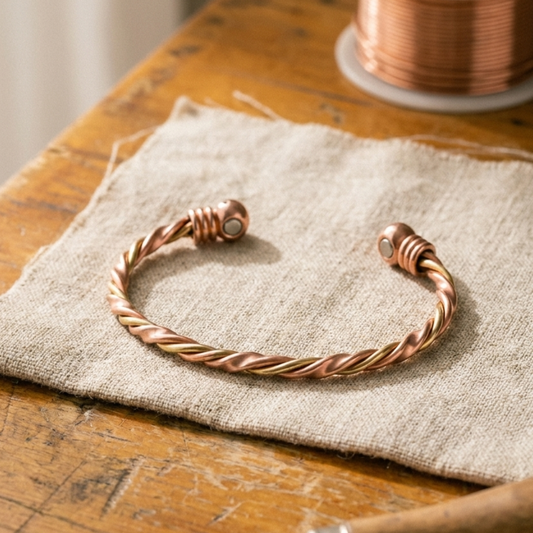 Evelyn | Three-Strand Twisted Copper Cuff