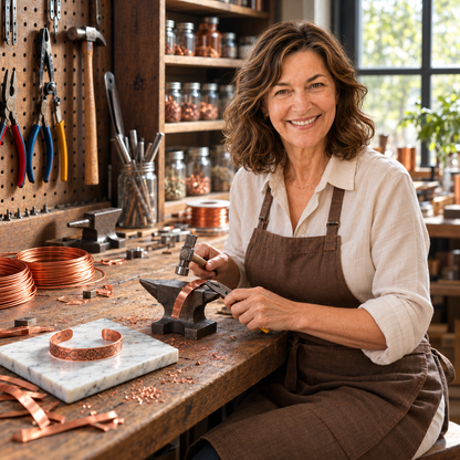 Alma | Three-Strand Braided Copper Bracelet