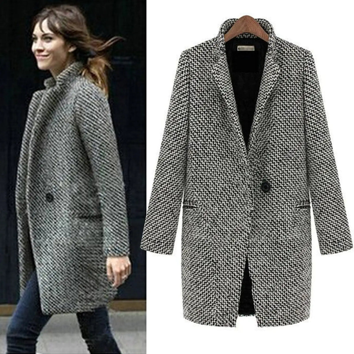 Kiara™ - Elegant Long Wool Coat
