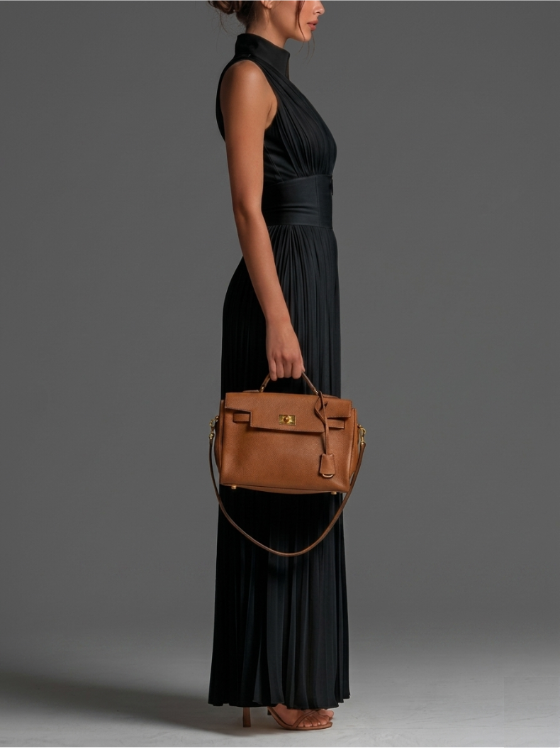 Marlowe | Black Pleated Chiffon Set