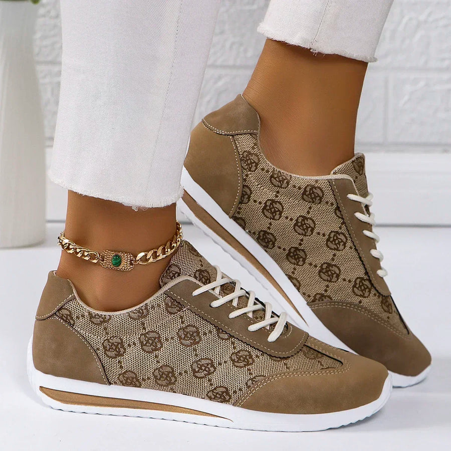 Camille | Floral Cross-Strap Sneakers