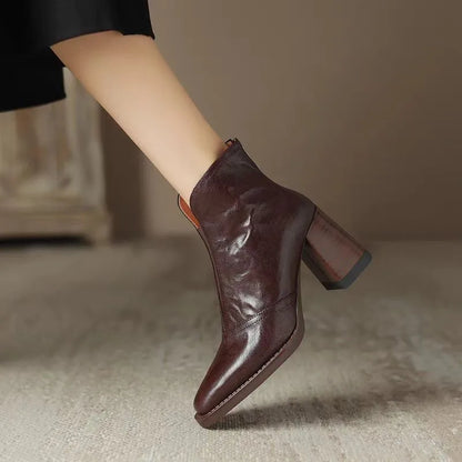 Maia | Plush Leather Ankle Boots