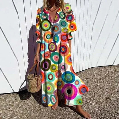 Alyssa™ Boho Puff Sleeve Maxi Dress