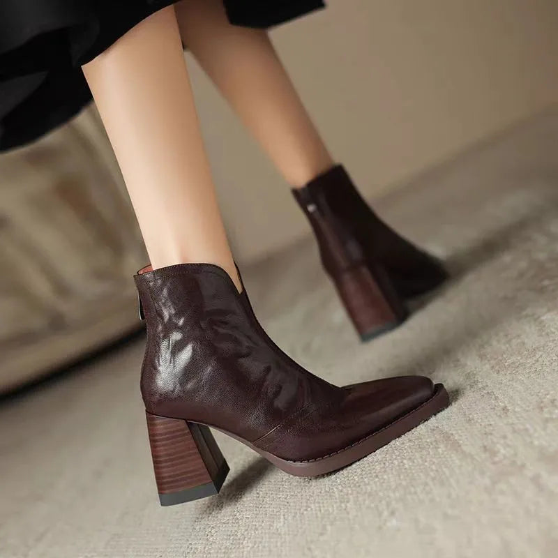 Maia | Plush Leather Ankle Boots