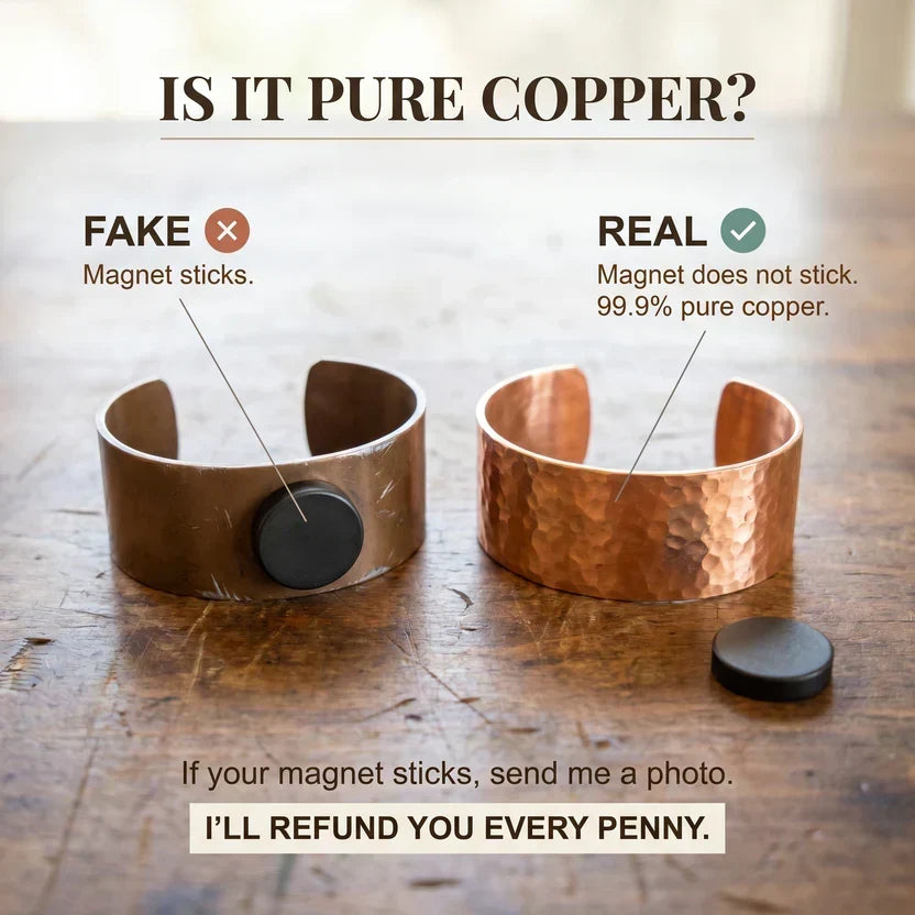 Bianca | Textured-End Copper Cuff