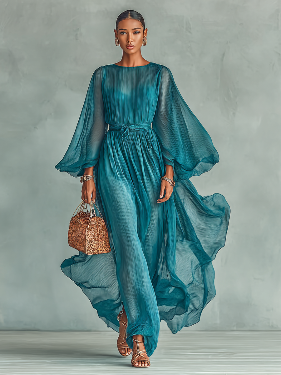 Brooklynn™ | Long Sleeve Chiffon Dress
