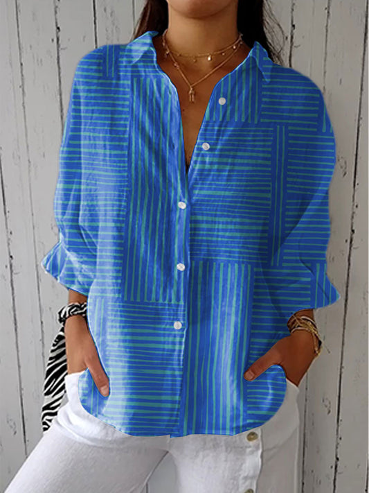 Ensley™ Azure Stripe Blouse
