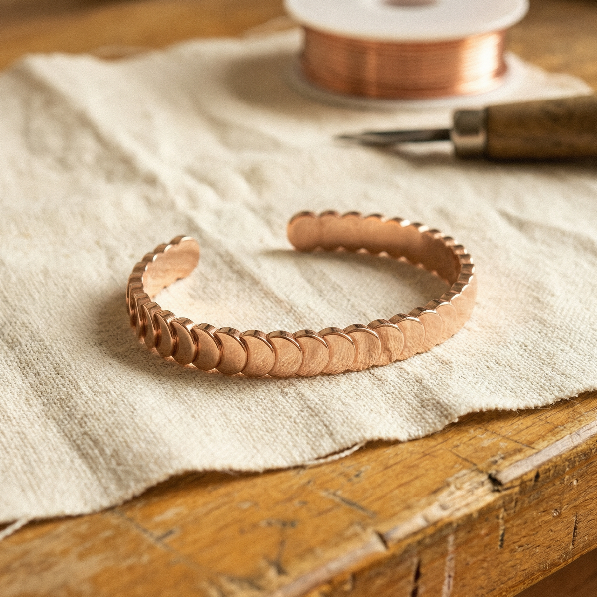 Matilda | Scale Copper Bracelet