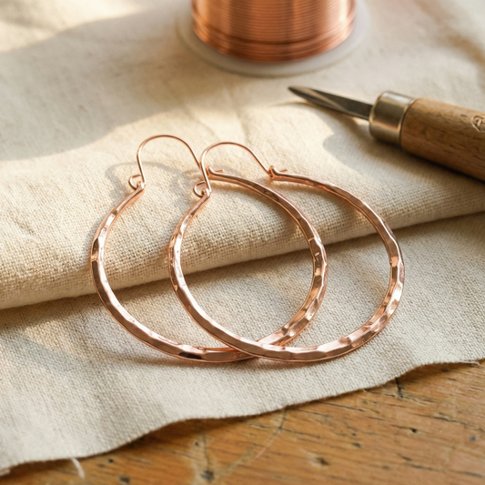 Nina | Faceted Copper Hoop Earrings
